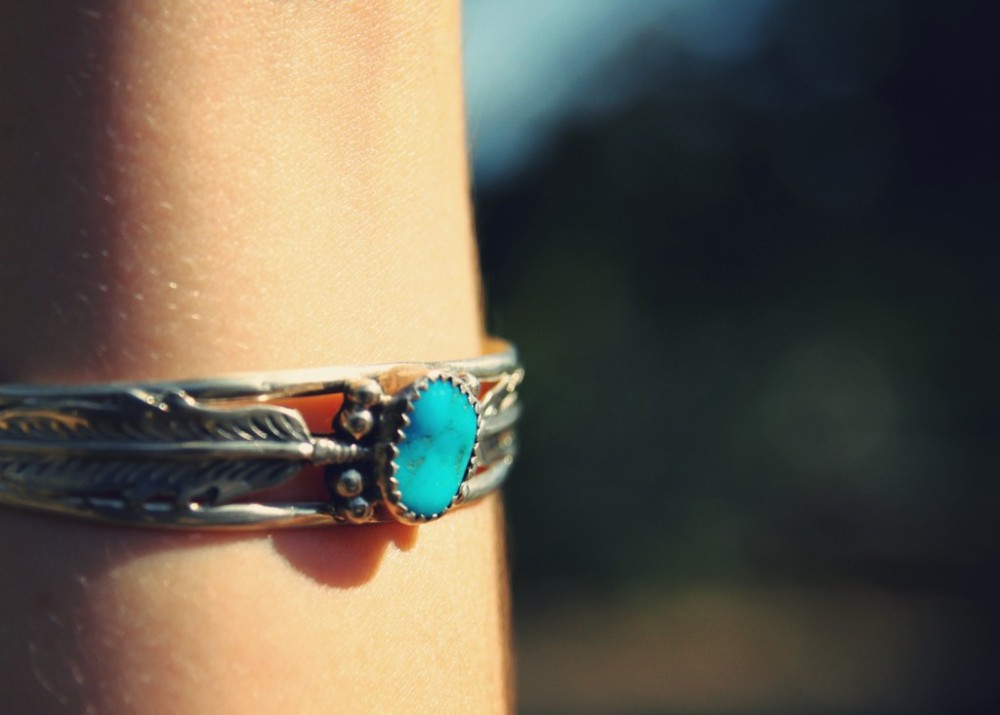 bracelet argent et turquoise
